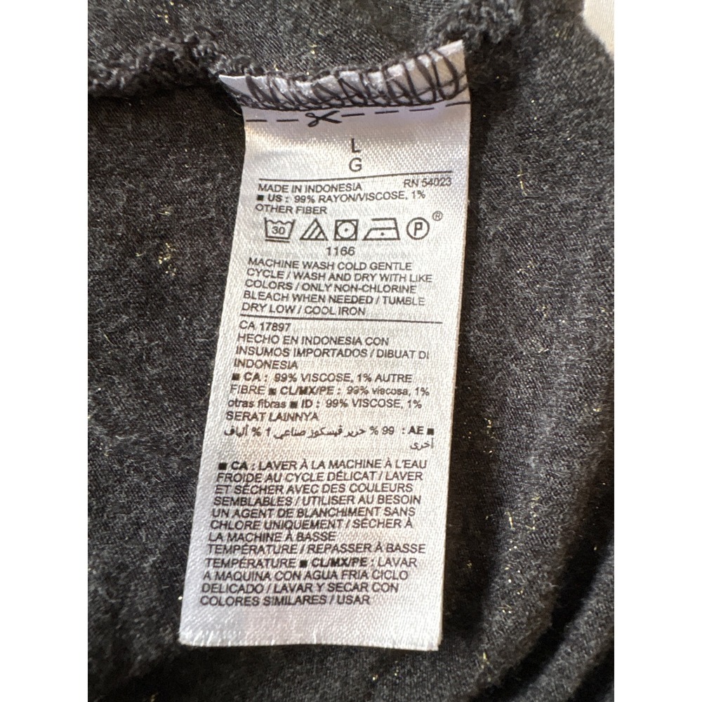 Old Navy Womens Charcoal Gray Gold Metallic Flecked Tank Top Large Scoop Neck - Picture 4 of 7
